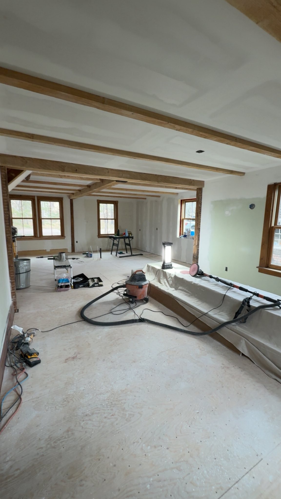 painting drywall rec room